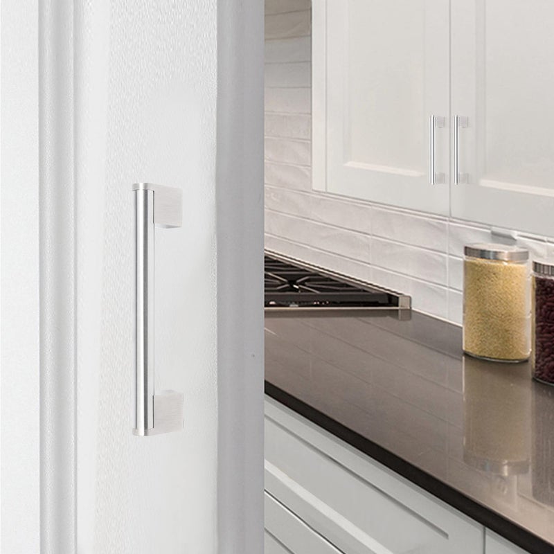 FULGENTE Brushed Nickel Drawer Pulls, Stainless Steel Chrome Modern Cabinet Handles Kitchen Hardware Cupborad Armoire Wardrobe, 5 inch Hole Center - 6 inches Total Lengthï¼ˆ Pack of 5 ï¼‰ - Image 3